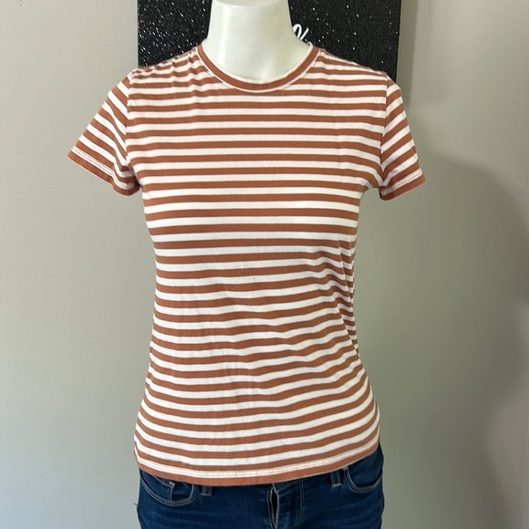 VINCE PIMA COTTON CREWNECK SHORT SLEEVE T-SHIRT-SZ S - Picture 1 of 6